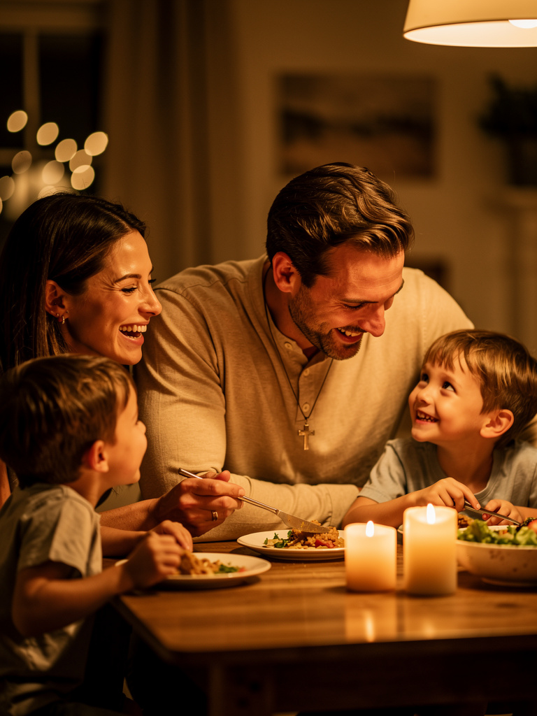 Man with family